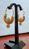Traditional Croatian Solid Gold Hoop Earrings 14k, Dalmatian Wedding Jewelry - Recine, 14k Gold Filigree Hoops, 14k Dangle Hoops