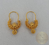 Traditional Croatian Solid Gold Hoop Earrings 14k, Dalmatian Wedding Jewelry - Recine, 14k Gold Filigree Hoops, 14k Dangle Hoops