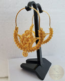 Traditional Croatian Solid Gold Hoop Earrings 14k, Dalmatian Wedding Jewelry - Recine, 14k Gold Filigree Hoops, 14k Dangle Hoops