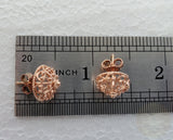 Traditional Croatian Rose Gold Earrings, Solid 14k Pink Gold Filigree Studs, Dubrovnik Filigree Half Ball 14k Gold Studs, Wedding Earrings