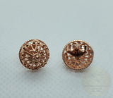 Traditional Croatian Rose Gold Earrings, Solid 14k Pink Gold Filigree Studs, Dubrovnik Filigree Half Ball 14k Gold Studs, Wedding Earrings