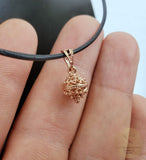 Traditional Croatian Dainty 14k Gold Pendant, Dubrovnik Filigree Ball Pendant, Small Gold Pendant, Solid Pink Gold Pendant Rose Gold Pendant