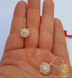Traditional Croatian Hook Earrings, Sterling Silver Earrings, Filigree Ball Earrings, Dubrovnik Earrings, Handmade Metalwork Earrings