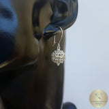 Traditional Croatian Hook Earrings, Sterling Silver Earrings, Filigree Ball Earrings, Dubrovnik Earrings, Handmade Metalwork Earrings