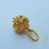 14k Gold Minimalist Pendant, Croatian Filigree Ball Pendant Necklace, Solid Gold Dainty Pendant, Dubrovnik Filigree Pendant