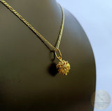 14k Gold Minimalist Pendant, Croatian Filigree Ball Pendant Necklace, Solid Gold Dainty Pendant, Dubrovnik Filigree Pendant