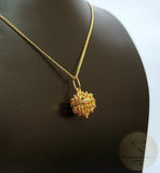 14k Gold Pendant, Croatian Filigree Ball Pendant, Dubrovnik Jewelry, Gold Filigree Pendant Necklace, Gold Bridal Jewelry, Vintage Jewelry
