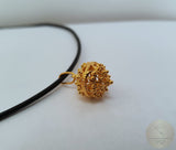 14k Gold Pendant, Croatian Filigree Ball Pendant, Dubrovnik Jewelry, Gold Filigree Pendant Necklace, Gold Bridal Jewelry, Vintage Jewelry