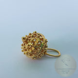14k Gold Pendant, Croatian Filigree Ball Pendant, Dubrovnik Jewelry, Gold Filigree Pendant Necklace, Gold Bridal Jewelry, Vintage Jewelry
