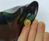 Statement 14k Gold Studs, Croatian Filigree Studs, 14k Gold Statement Earrings, Solid Gold Stud Earrings, Gold Unique Earrings for Women