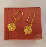 Solid 14k Gold Earrings, Traditional Croatian Gold Filigree Earrings, Dubrovnik 14 k Gold Ball Earrings, Gold Vintage Wedding Jewelry