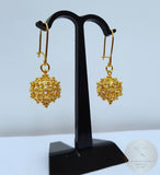 Traditional Croatian Solid 14k Gold Hook Earrings, Dubrovnik Filigree Ball Earrings, Ethnic Wedding Jewelry, Dangle Gold Bridal Earrings