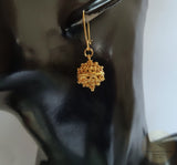 Traditional Croatian Solid 14k Gold Hook Earrings, Dubrovnik Filigree Ball Earrings, Ethnic Wedding Jewelry, Dangle Gold Bridal Earrings