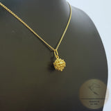 14k Gold Minimalist Pendant, Croatian Filigree Ball Pendant Necklace, Solid Gold Dainty Pendant, Dubrovnik Filigree Pendant