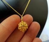 14k Gold Pendant, Croatian Filigree Ball Pendant, Dubrovnik Jewelry, Gold Filigree Pendant Necklace, Gold Bridal Jewelry, Vintage Jewelry