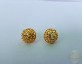 Statement 14k Gold Studs, Croatian Filigree Studs, 14k Gold Statement Earrings, Solid Gold Stud Earrings, Gold Unique Earrings for Women