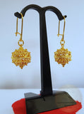Traditional Croatian Solid 14k Gold Hook Earrings, Dubrovnik Filigree Ball Earrings, Ethnic Wedding Jewelry, Dangle Gold Bridal Earrings