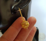 Traditional Croatian Solid 14k Gold Hook Earrings, Dubrovnik Filigree Ball Earrings, Ethnic Wedding Jewelry, Dangle Gold Bridal Earrings