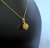 Croatian Filigree 14k Gold Pendant, Minimalist Gold Filigree Ball Pendant, Dubrovnik Jewelry, Solid Gold Pendant, 14k Filigree Pendant