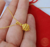 Croatian Filigree 14k Gold Pendant, Minimalist Gold Filigree Ball Pendant, Dubrovnik Jewelry, Solid Gold Pendant, 14k Filigree Pendant