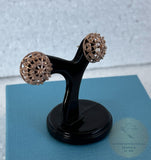 Traditional Croatian Rose Gold Earrings, Solid 14k Pink Gold Filigree Studs, Dubrovnik Filigree Half Ball 14k Gold Studs, Wedding Earrings