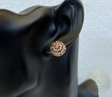 Traditional Croatian Rose Gold Earrings, Solid 14k Pink Gold Filigree Studs, Dubrovnik Filigree Half Ball 14k Gold Studs, Wedding Earrings