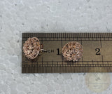 Traditional Croatian Rose Gold Earrings, Solid 14k Pink Gold Filigree Studs, Dubrovnik Filigree Half Ball 14k Gold Studs, Wedding Earrings