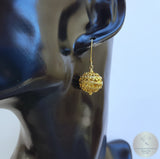 Traditional Croatian Earrings, Filigree Ball Earrings, 24k Gold Plated Dangle Earrings, Dubrovnik Jewelry, Gold Plated Sterling Silver
