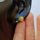 14k Gold Stud Earrings, Traditional Croatian Earrings, 14k Gold Studs, Dubrovnik Earrings, Gold Filigree Studs, Minimal Half Ball Studs