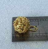 24k Gold Plated Traditional Croatian Jewelry, Dubrovnik Filigree Ball Pendant, Sterling Silver Ball Pendant, Ethno Wedding Jewelry
