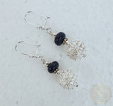 Traditional Croatian Hook Earrings, Blue Lapis Earrings, Sterling Silver Earrings, Filigree Ball Earrings, Dubrovnik Filigree Earrings