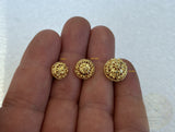 Croatian Filigree Stud Earrings, 24k Gold Plated Sterling Silver Stud Earring, Filigree Dome Studs, Earrings, Dubrovnik Filigree Jewelry