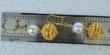 Traditional Croatian Filigree Earrings, 24k Gold Plated Pearl Earrings, Dubrovnik Filigree Ball Earrings, White Pearl Wedding Earrings