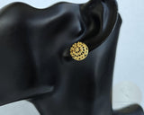 14k Gold Stud Earrings, Traditional Croatian Filigree Studs, Simple Large Gold Stud Earrings, Dubrovnik Jewelry, Filigree Bridal Earrings