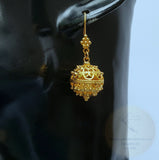 Traditional Croatian 14k Gold Earrings, Large Gold Earrings, Gold Statement Earrings, Dubrovnik Filigree Ball Earrings, Wedding Earrings