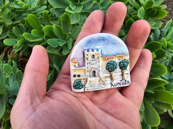 Korčula, Authentic Croatian Souvenir Gift, Made In Croatia Gift, Handmade Ceramic Magnets, Hand Crafted Ornament, Hand Sculpted Ceramics