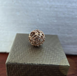 Traditional Croatian Rose Gold Slider Pendant, Solid 14k Pink Gold Pendant, Gold Filigree Slide Ball Pendant, Dubrovnik Jewelry