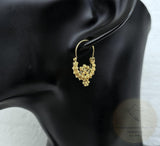 Traditional Croatian Gold Plated Hoop Earrings, Dalmatian Wedding Jewelry - Recine, 24k Gold Plated Sterling Silver Earrings, Dangle Hoops