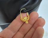 Traditional Croatian Gold Plated Hoop Earrings, Dalmatian Wedding Jewelry - Recine, 24k Gold Plated Sterling Silver Earrings, Dangle Hoops