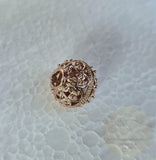 Traditional Croatian Rose Gold Slider Pendant, Solid 14k Pink Gold Pendant, Gold Filigree Slide Ball Pendant, Dubrovnik Jewelry