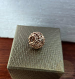 Traditional Croatian Rose Gold Slider Pendant, Solid 14k Pink Gold Pendant, Gold Filigree Slide Ball Pendant, Dubrovnik Jewelry