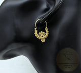 Traditional Croatian Gold Plated Hoop Earrings, Dalmatian Wedding Jewelry - Recine, 24k Gold Plated Sterling Silver Earrings, Dangle Hoops