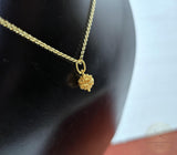 Traditional Croatian Dainty 14k Gold Pendant, Dubrovnik Filigree Ball Pendant, Small Gold Pendant, Solid Yellow Gold Dainty Chain Necklace
