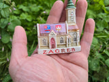 Ceramic Zagreb Magnet, Authentic Croatian Souvenir Gift, Made In Croatia Gift, Handmade Ceramic Magnets, Unique Hand Crafted Ornament