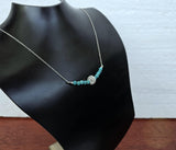 Delicate Turquoise Necklace, Traditional Croatian Filigree Ball Thin Chain Necklace, Dubrovnik Filigree Layered Necklace, Dainty Necklace