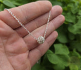 Croatian Minimalist Silver Chain Necklace, Ball Pendant Necklace, Dubrovnik Filigree Ball Necklace, Sterling Chain Necklace