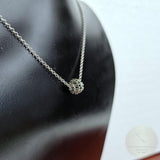 Croatian Minimalist Silver Chain Necklace, Oxidized Ball Pendant Necklace, Dubrovnik Filigree Ball Necklace, Sterling Chain Necklace