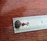Traditional Croatian Mediterranean Red Coral Filigree Ball Pendant, Dubrovnik Jewelry, Sterling Silver Ball Pendant, Vintage Ethnic Jewelry