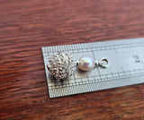 Traditional Croatian Jewelry, Ethno Dubrovnik Jewelry, Natural White Pearl Pendant, Sterling Silver Filigree Ball Pendant, Filigree Pendant