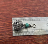 Traditional Croatian Jewelry, Ethno Dubrovnik Jewelry, Turquoise Gemstone Pendant, Sterling Silver Filigree Ball Pendant, Filigree Pendant